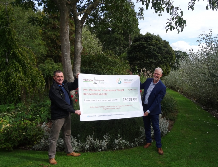 TOPSOIL Presents Cheque to Perennial – Gardeners’ Royal Benevolent Society