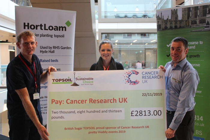 TOPSOIL Presents Cheque to Cancer Research UK