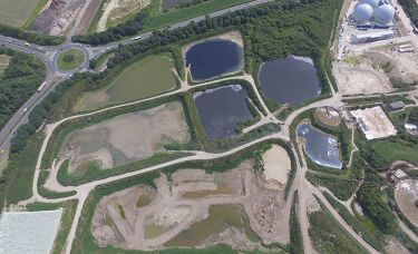 Soil transferred to settlement ponds